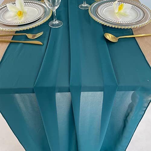 EHLDEKOL 10 pés de mesa de chiffon corredores 27x156 polegadas Romântica Mesa de casamento Romantil Runner Table Tabel