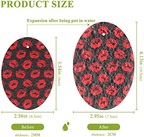 Alaza Lips Red Lips Prints Nature Sponge Kitchen Cellulose Sponges para pratos lavando o banheiro e a limpeza doméstica,