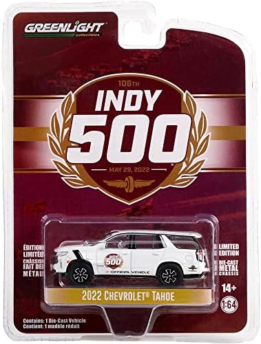 Greenlight 28120 -F Series 15 - 2022 Chevy Tahoe - 2022 106ª corrida do veículo oficial de Indianapolis 500 1:64 Escala