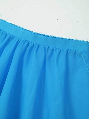 Vernlan Girls Basic Basic Classic Ballet Dance Chiffon Wrap Skrap com Tie Skate Skate Over Salp Skirt Gymnastic Dança