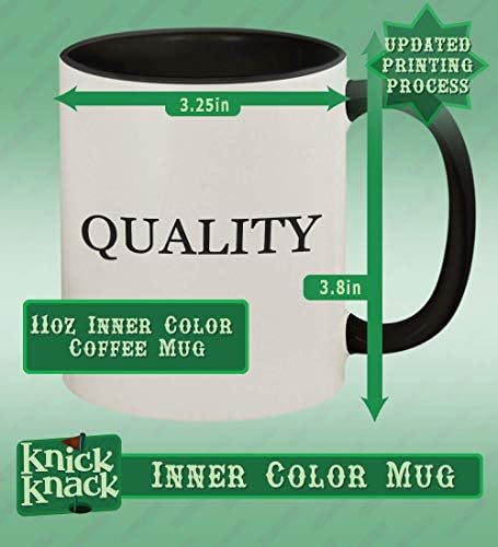 Presentes de Knick Knack Rubelet - 11oz Hashtag Ceramic Colored Handle and Inside Coffee Cup Cup, preto