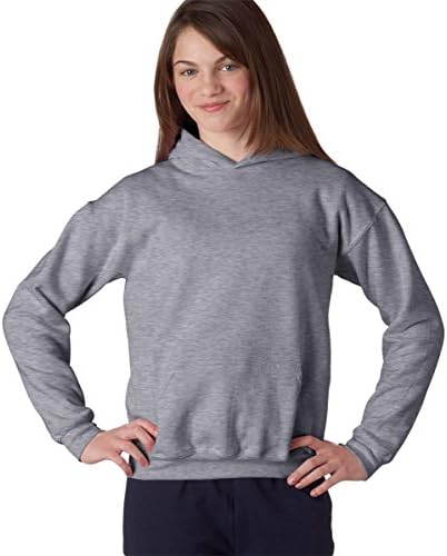 Gildan G185B Juventude História pesada 50/50 Hood - Esporte Gray - XS