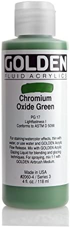 Acrílico de líquido dourado, garrafa de 4 onças, verde de óxido de cromo