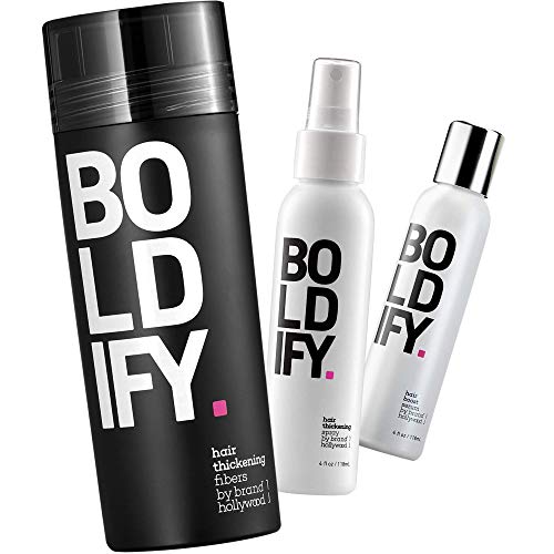 Fibra capilar + Spray espessante + soro espessante: Boldify Nourish & Ocult Pacote