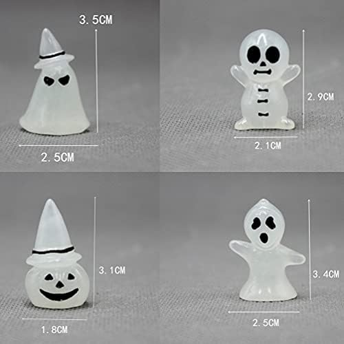 Didiseaon Halloween Decorations Decoração ao ar livre Miniaturas de Halloween Luminous Ghost Tree Elves Kit Resina Decors Decores