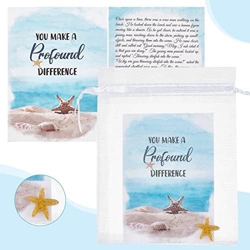 Olycraft 150pcs Starfish Story Mini Ketake Apreciação NOTECARDS Kit Mini Starfish História Presente Card Pequeno Starfish