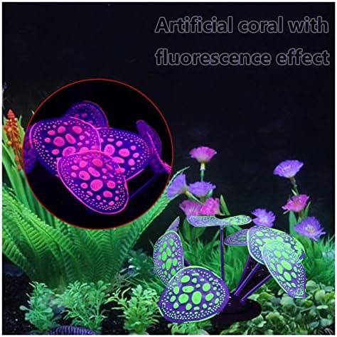 Coral artificial nupart com efeito fluorescente ornamentos de aquário simulação de silicone coral home peixe tanque de decoração