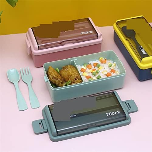 AMABEAFH BENTO CAIXA BAIXA PORTÁVEL BENTO CABELA PLÁSTICO DE ALIMENTAÇÃO DO GRAUTA DE GRAIMENTO COM FOLHO DE FOLHO