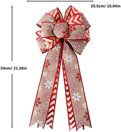 Crystal vintage Double Cayer Christmas Bow Christmas Tree Decoration Ornamentos de Natal Ornamento de Natal de Large Bow