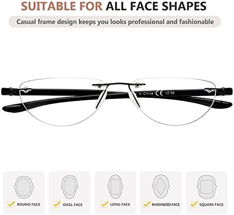 Eyekepper 4-Packless Reading Glasses Momen Men Men Leitores de Lua +1,25