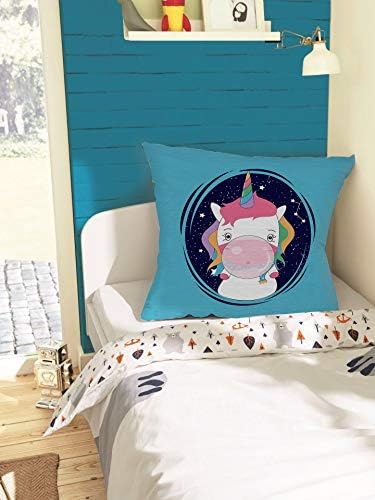 Vizor Berçário Decorativo travesseiro Caso de almofada Caso Unicorn Pink Bubble Kids Room 12 x 12
