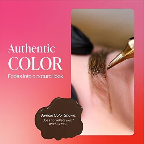 PERMA BLEND Kit de tatuagem de sobrancelha fria - maquiagem permanente, pigmentada e vegana com marrom escuro, calçada escura e tinta