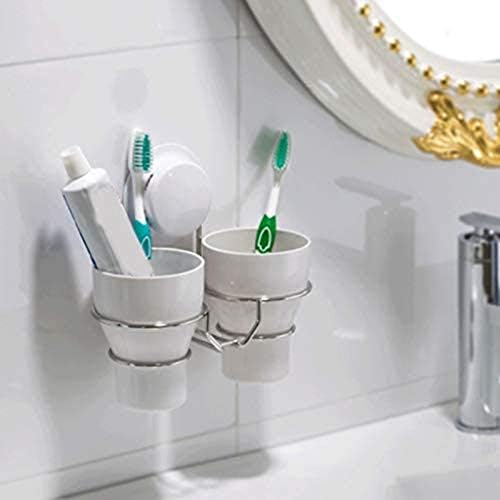 Tfiiexfl nailless aço inoxidável ABS de escova de dentes de dentes, cabide de níquel escovados montados na parede Níquel escovado