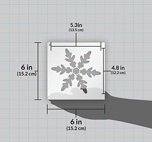 Estêncil de floco de neve por Studior12 | Arte clássica de férias de inverno | Modelo Mylar reutilizável | Pintura, giz, mídia mista