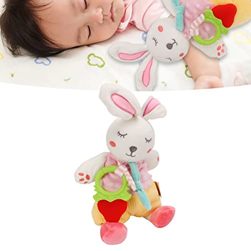Brinquedo de mastigação de bebê, boneca de abóbada de coelho fofa para poliuretano super macio para bebês recém -nascido do bebê