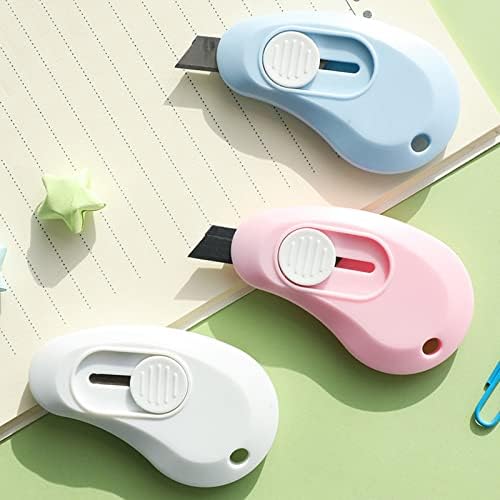 Utilitário em forma de ovo Mini portátil retrátil para envelopes de embalagem Cutter Cutter com orifícios de chaveiro 6pack Crafts