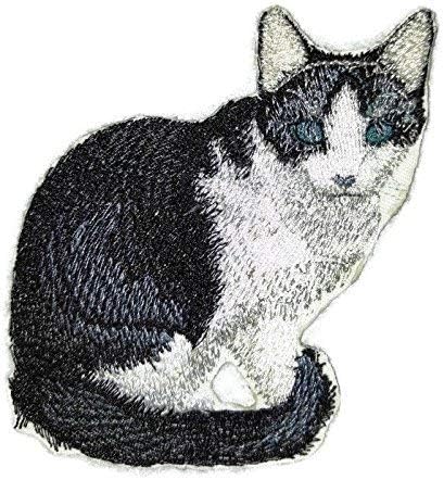 Incrível retratos personalizados de gatos [Trixie Cat] Ferro bordado em/costurar [4,5 x 4] feito nos EUA]