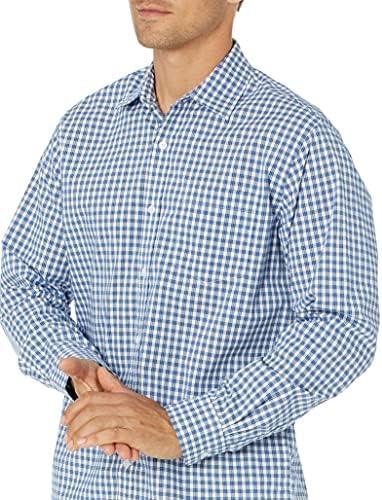 Essentials Men's Men's regularmente manga longa camisa de popelina casual