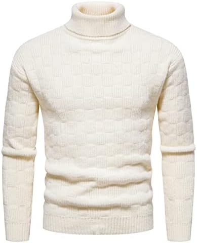 Suéter de suéter de malha grossa engraçada masculina etono e inverno malha casual coloração sólida suéter decorativo