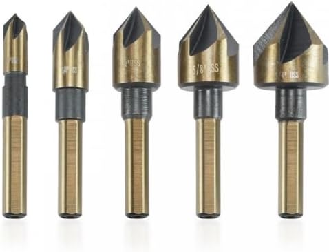 5pc Cobalt Industrial Countersink Bit definido em estojo de alumínio