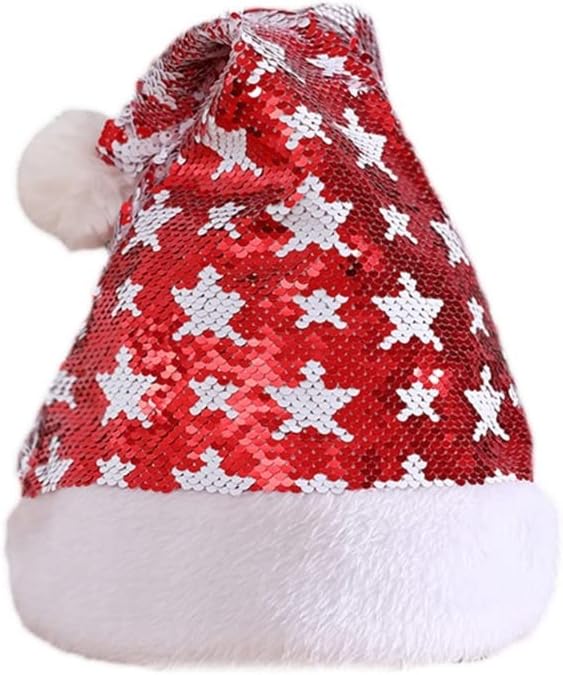 Eesll Papai Noel Hat chapéu de natal para festas de festa de Natal Mandes de festa com pom pom party chat