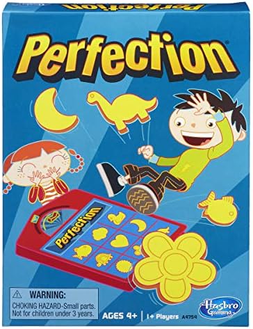 Hasbro Gaming Perfection Supping Shapes and Pieces Game para crianças de 4 anos ou mais