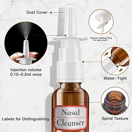 Frasco de spray nasal, 3 pcs 30ml/1 oz de vidro âmbar frasco de spray de nariz vazio, pequeno pulverizador nasal