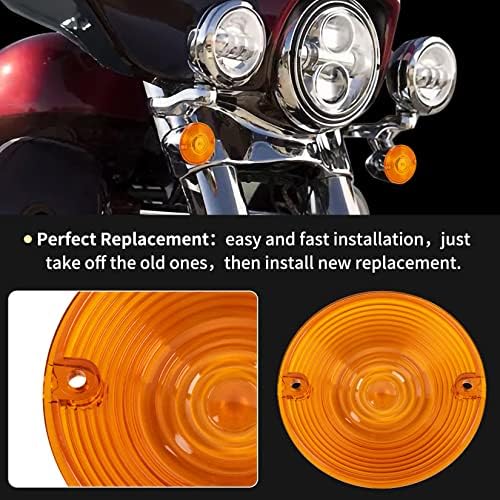 PSLER 3 1/4 '' LED LED LEL LENS LENS LENS CAPAS COM LUZES AMBER Turn Signal Bulbs para Touring 1986-2014 Road King