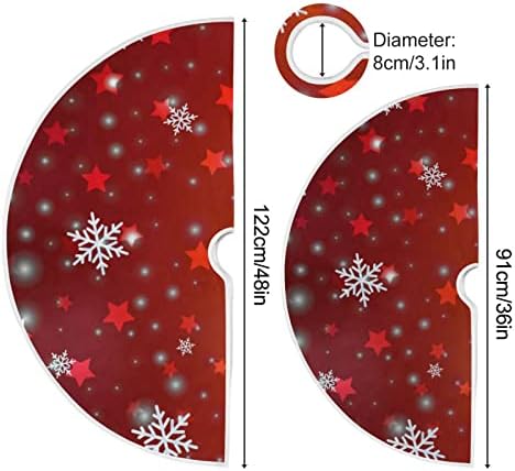 Orencol Snowflake estrela neve saia de árvore de natal vermelha 36 polegadas de férias de férias de Natal decorações de tapete de