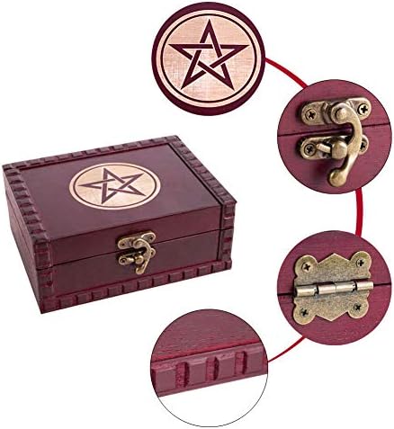 Caixa de cartões de tarô Sicohome, caixa de tesouro de 5,46 para bugigangas, cartões de taro, presentes e decoração de
