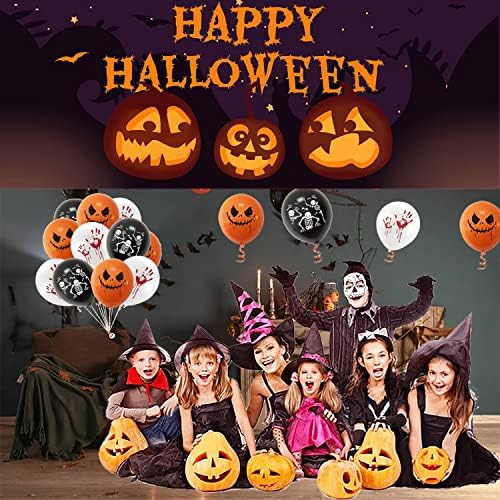 24pcs Halloween Balloons Decorações Conjunto, balões de 12 polegadas de laranja preta laranja branca de halloween balões