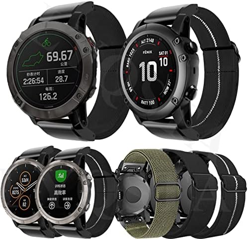 Cinta de banda de relógios Quickfit AMSH para Garmin Fenix ​​6 6x Pro 5x 5 mais 3HR 935 945 S60 NYLON LOOP 22 26MM ELASTIC