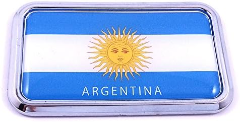 Argentina Bandina Rectangular Chrome Emblem 3D adesivo de decalque de carro 3 x 1,75