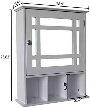 Armário de banheiro de Floyinm com porta única porta de três compartimentos e níquel lidas brancas fáceis de instalar