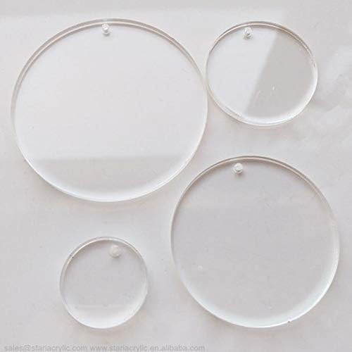 20 Laser Corte Clear acrílico em branco Discos redondos de borda lisa círculos de plexiglasse transparentes 1/8 polegadas