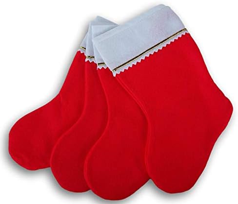 Shoppe Shoppe Red Felt Christmas Stocking - Conjunto de 4