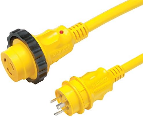 Marinco 199117 Cordset, 30a 125V, 25 ', amarelo