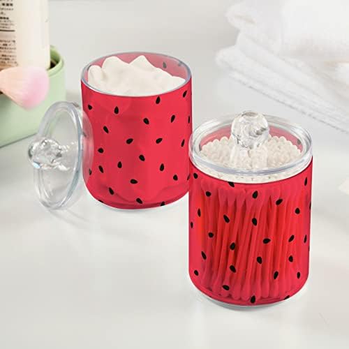 Yyzzh Red Watermelon Fruit com sementes pretas Distribuidor de suporte QTIP de 4 pacote para algodão Round Pads