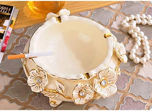 Uxzdx cinzas de cerâmica branca de cinzas de cinzas, adequadas para a mesa de café da sala de estar interna ou externa da