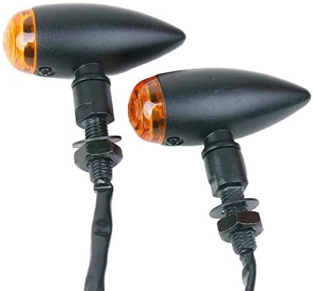 Motortogo Black Bullet Motorcycle LED Indicadores de sinal de giro pisca com lente âmbar compatível para Yamaha SecA550
