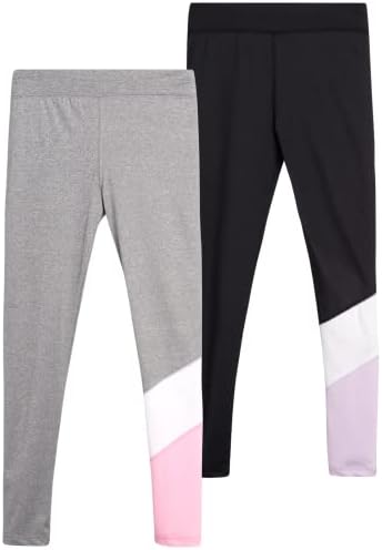 MARika Girls 'Leggings - 2 Pack Performance Leggings esticados com bolso do telefone celular