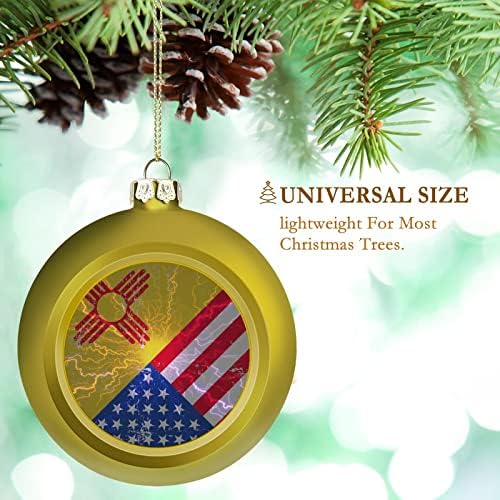 Novo México Bandeira Americana Bola de Natal Ornamentos pendurados xams decoração de árvores para festa de férias