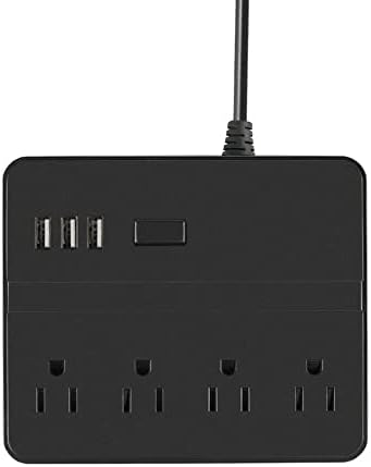 3 portas USB Soquete de extensão com 1,5m de cabo US/UK/UE Plug Black 2500W 10A de carregamento da área de trabalho Plugue da