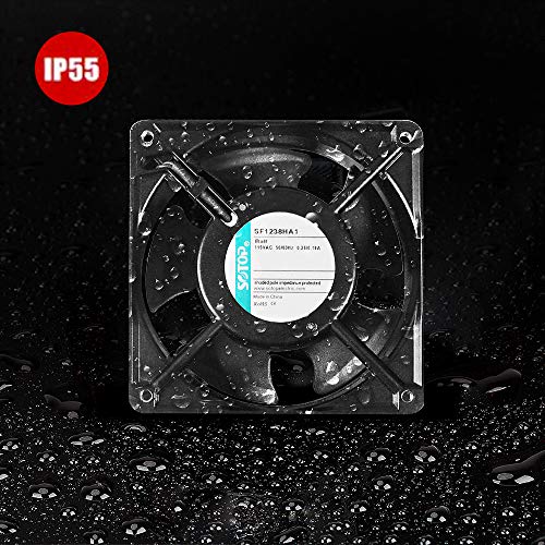 Sotop IP55 Blades de metal à prova d'água ventilador axial, 115V AC 120mm x 38mm de alta velocidade, para projetos