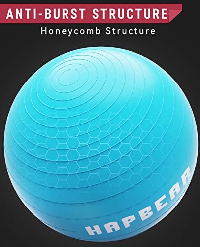 Bola de exercício HapBear, 5 tamanhos Bola de ioga para estabilidade Executar, grande bola de parto para a gravidez, Bola