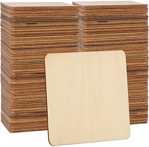 Zeonhak 150 pacote de 4 x 4 polegadas Fatias de madeira quadrada para artesanato, quadrados de madeira inacabados