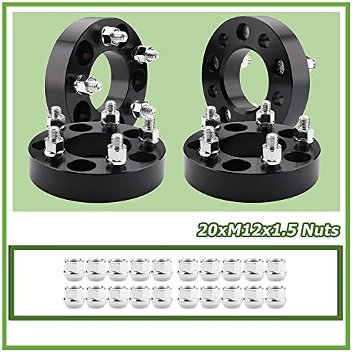 YIZBAP 5x4.5 a 5x112 Adaptadores de roda, 1,25 polegada 5x114.3 a 5x112 Adaptadores de roda de 74 mm de furo com pitch de rosca de 12x1.5.