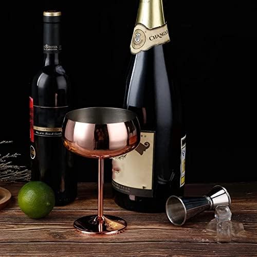 Slatiom Champagne Glasses Conjunto de 2 Aço inoxidável Vintage Martini Coquetel Glass Goblet