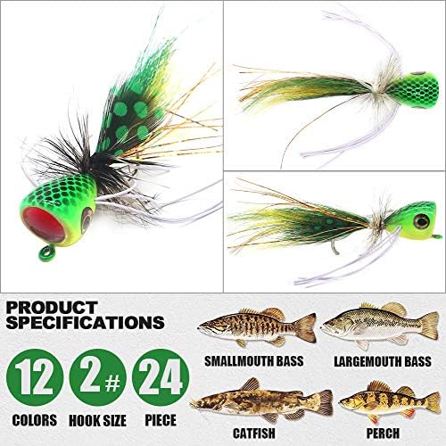 Popper-Flies-for-Fly-Flying-Top-Water-Panfish-Bluegill-Bass-Poppers Flies Bugs