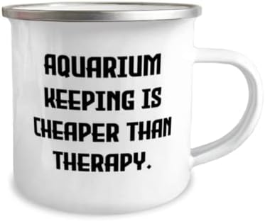 Aquário engraçado para manter presentes, a manutenção do aquário é mais barata que a terapia, o aquário mantendo a caneca